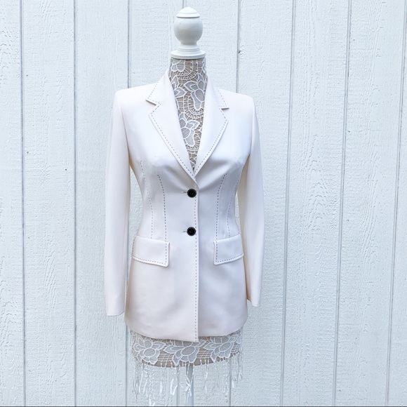 Escada Jackets & Blazers - ESCADA BY MARGARETHA LEY 1980s CREAM BLAZER JACKET